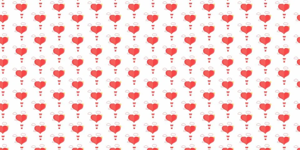 Heart Seamless Pattern on Light Background Stock Illustration