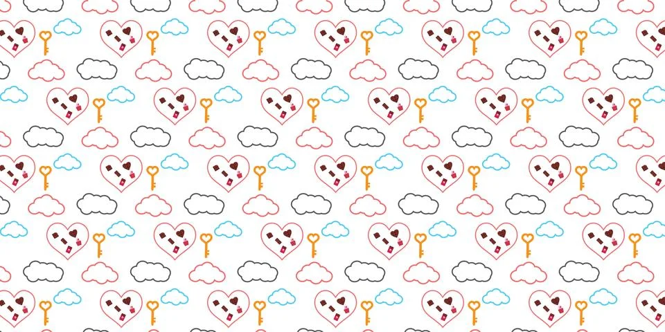 Heart Seamless Pattern on Light Background Stockillustratie