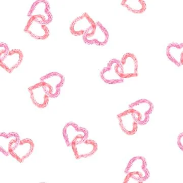 Heart seamless pattern, love background, Valentines day 스톡 일러스트