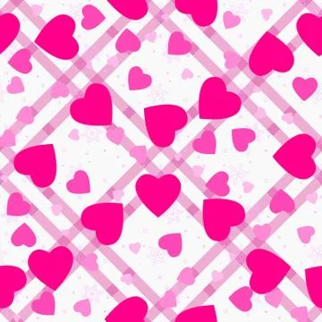 Heart seamless pattern. Pink heart. Packaging design for gift wrap. Abstract Stock Illustration