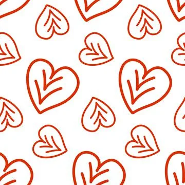 Heart seamless pattern, red color. Pattern of small design elements Stock Illustration