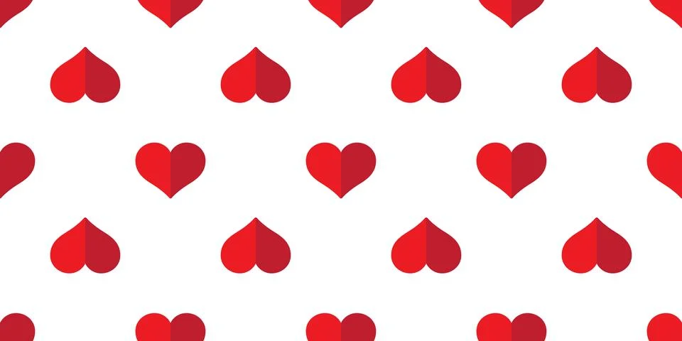 Heart Seamless pattern valentine vector isolated wallpaper cartoon doodle Stock Illustration