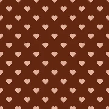 Heart seamless pattern vector brown background. Stock Illustration