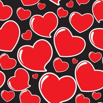 Heart Seamless Pattern Vector Illustration Stock Illustration