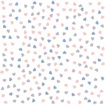 Heart seamless pattern. Vector illustration. Rose quartz and serenity colors. Stock Illustration
