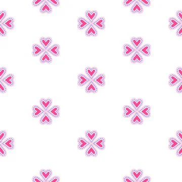 Heart seamless pattern. Vector illustration, good for wedding invitation. Stock Illustration