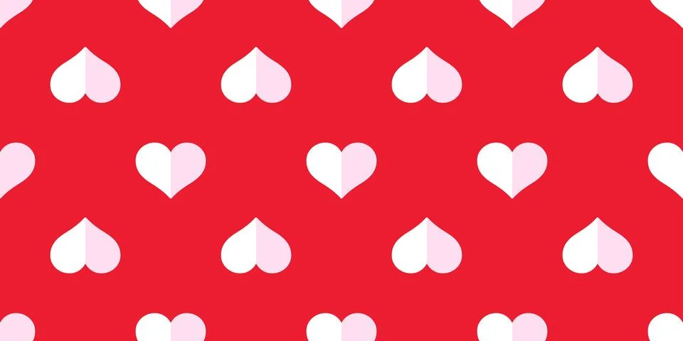 Heart Seamless pattern vector valentine isolated doodle cartoon Stock Illustration