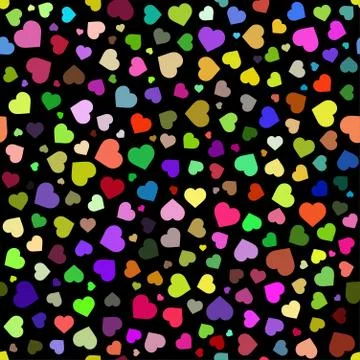 Heart Seamless pattern on a white background.  Hand drawn colorful  heart  ab Stock Illustration