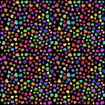 Heart Seamless pattern on a white background.  Hand drawn colorful  heart  ab Stock Illustration