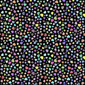 Heart Seamless pattern on a white background.  Hand drawn colorful  heart  ab Stock Illustration