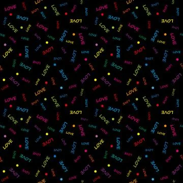 Heart Seamless pattern on a white background.  Hand drawn colorful  heart  ab Stock Illustration