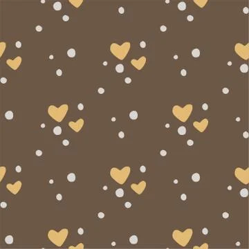 Heart seamless vector pattern. Stock Illustration