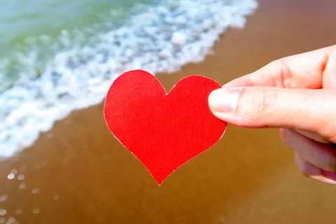 Heart on the Seashore Stock Photos