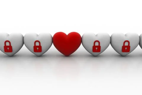 Heart with security sign Free Stock Illustration