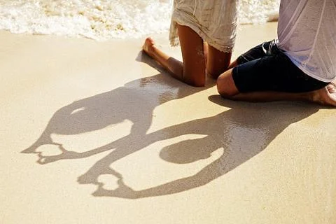 Heart in send Stock Photos