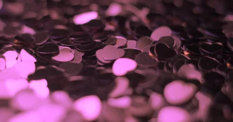 Heart sequins pink glittering rotating, studio 4K Stock Footage 263686254