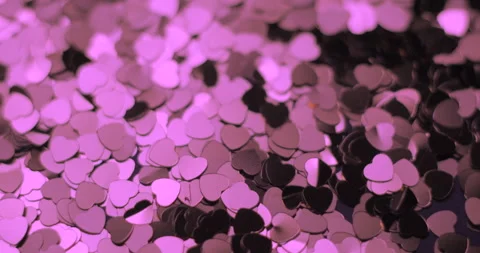 Heart sequins pink glittering rotating, studio 4K Video stock 263686417