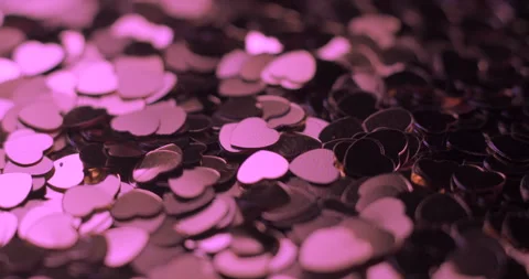 Heart sequins pink rotating, studio 4K Video stock 263686381