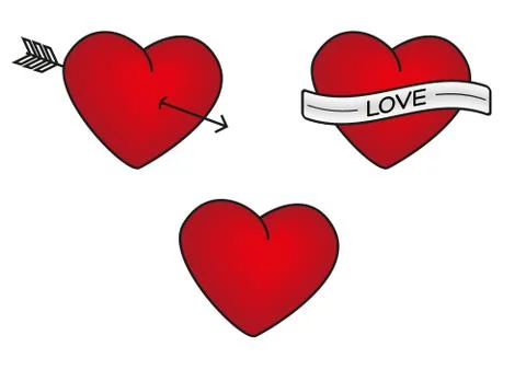 Heart set Stock Illustration