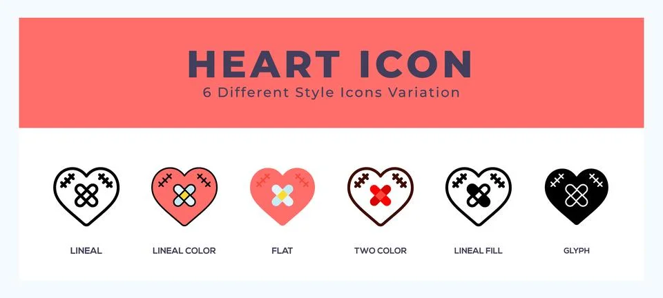 Heart set of vector icon. For web. and mobile app Stock Illustration