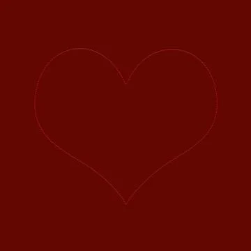 Heart sewing with red thread on the fabric background Illustrazione stock