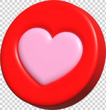 Heart shape 3d, speech bubble heart, love icon, emoji heart, chat cute, 3d .. Stock Illustration