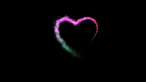 Heart shape abstract backgrounds with glitter, Motion graphic technology concept Stock Footage 122228835