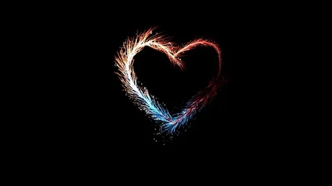 Heart shape abstract backgrounds with glitter, Motion graphic technology concept Stock Footage 122228920