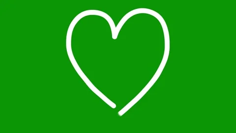 Heart shape animating as if being drawn with pencil on green screen. Stock Footage 334701261