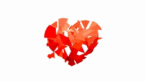 Heart shape animation design. Polygonal style on white background. Stock Footage 128746553