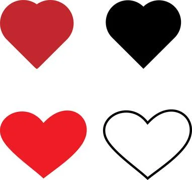 Heart Shape Art Bundle Minimalist Abstract Line Collection Stock Illustration