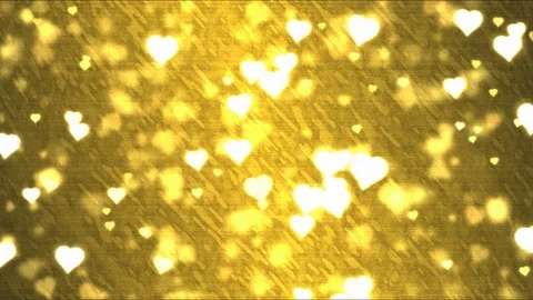Heart Shape Background Animation - Loop Golden Stock Footage 71832959