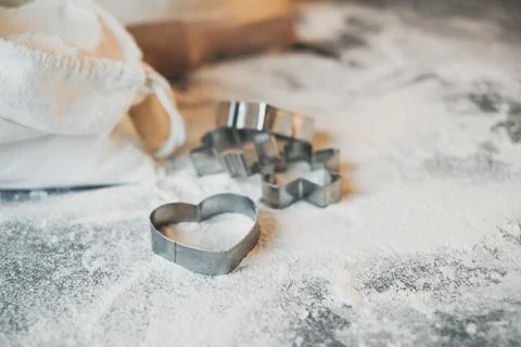 Heart shape for baking. The concept of cooking, Valentine's Day. Stock Photos