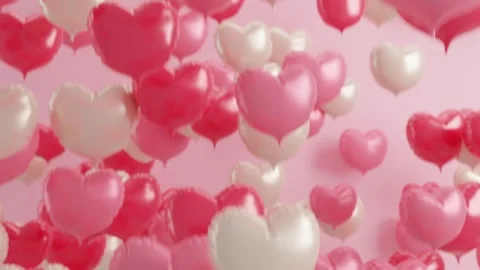 Heart shape balloon flying up Stock Footage 256124632