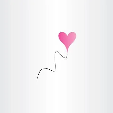 Heart shape balloon icon vector happy birthday design element Stock-Illustration