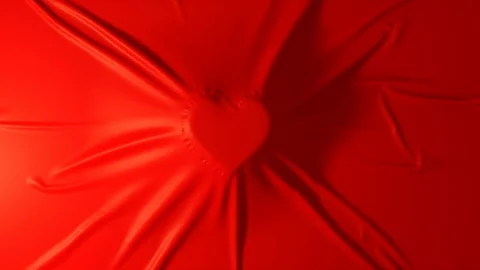 Heart Shape Beating Under Red Blanket Stock Footage 128922144