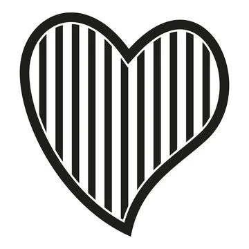 Heart shape with black and white stripes design Stock Illustration