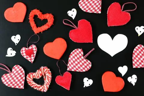 Heart shape on black background Stock Photos