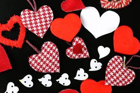 Heart shape on black background Stock Photos