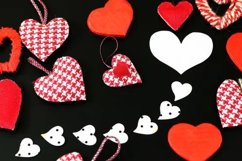 Heart shape on black background Stock Photos