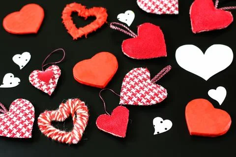 Heart shape on black background Stock Photos