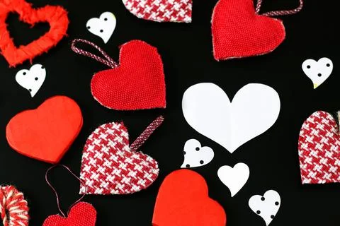 Heart shape on black background 스톡 사진