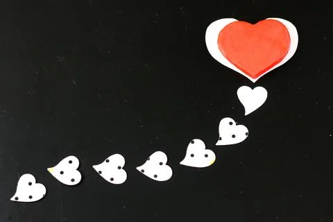 Heart shape on black background Stock Photos