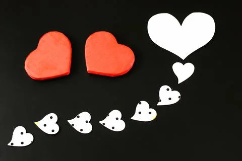 Heart shape on black background Stock Photos