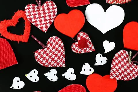 Heart shape on black background Stock Photos