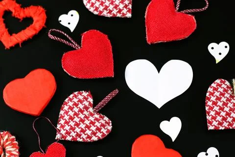 Heart shape on black background Stock Photos