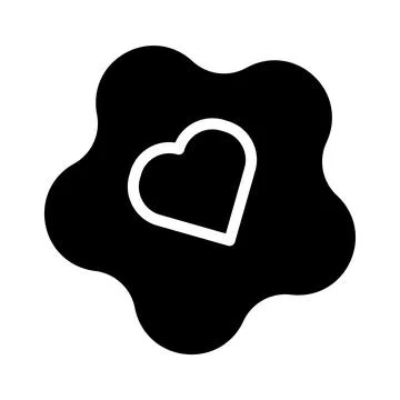 Heart shape in black blob. Concept of love, passion, and romance. Stock Illustration
