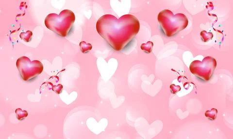 Heart shape with bokeh abstract poster background isolated Stock Illustration