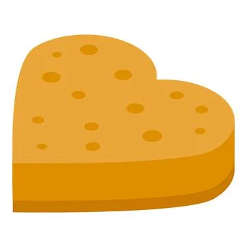 Heart shape bread crouton icon isometric vector. Cheese soup 스톡 일러스트
