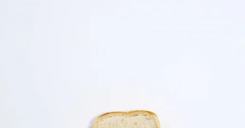 Heart shape on bread slice Stock Footage 75461026